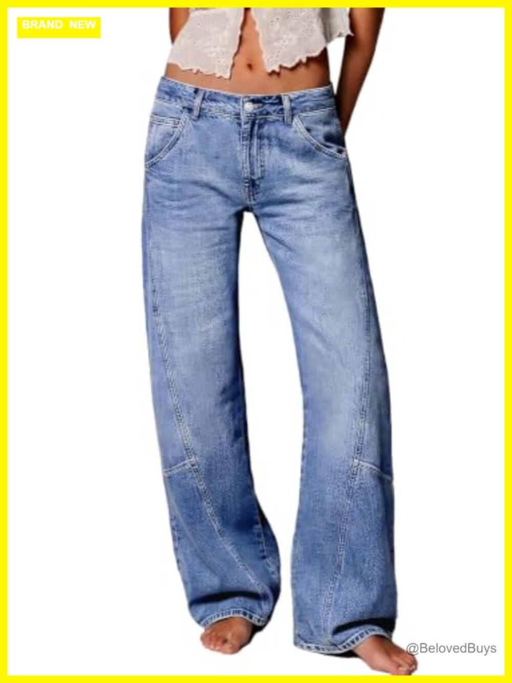 Low Rise Barrel Jeans Women Baggy Wide Leg Denim Pants Y2K Streetwear Casual